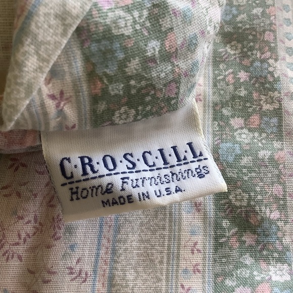 Vintage Pink Green Ruffled Cottagecore Croscill Made in USA Bedding 10 Pieces - Picture 11 of 13